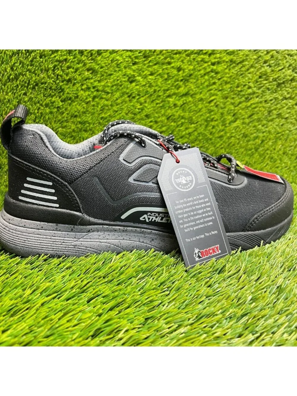 Rocky Industrial Athletix Low Men Size 8.5 Black Composite Toe Safety Work Shoes